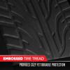 imageMotor Trend GrandPrix Seat Covers for Cars 2Pack Gray Tire Tread Embossed Car Seat Covers for Front Seats Automotive Interior Covers for Car Truck Van SUVBlack