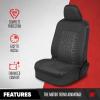 imageMotor Trend GrandPrix Seat Covers for Cars 2Pack Gray Tire Tread Embossed Car Seat Covers for Front Seats Automotive Interior Covers for Car Truck Van SUVBlack