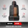 imageMotor Trend GrandPrix Seat Covers for Cars 2Pack Gray Tire Tread Embossed Car Seat Covers for Front Seats Automotive Interior Covers for Car Truck Van SUVBeige