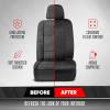 imageMotor Trend GrandPrix Seat Covers for Cars 2Pack Gray Tire Tread Embossed Car Seat Covers for Front Seats Automotive Interior Covers for Car Truck Van SUVBlack