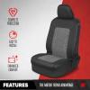 imageMotor Trend GrandPrix Seat Covers for Cars 2Pack Gray Tire Tread Embossed Car Seat Covers for Front Seats Automotive Interior Covers for Car Truck Van SUVCharcoal Gray