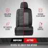 imageMotor Trend GrandPrix Seat Covers for Cars 2Pack Gray Tire Tread Embossed Car Seat Covers for Front Seats Automotive Interior Covers for Car Truck Van SUVCharcoal Gray