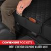 imageMotor Trend Rear Seat Cushion  Black Diamond Stitched Faux Leather Rear Seat Cover for Cars Trucks SUVs  Padded Waterproof NonSlip Back Seat Cover with Storage Pockets