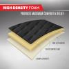 imageMotor Trend Rear Seat Cushion  Black Diamond Stitched Faux Leather Rear Seat Cover for Cars Trucks SUVs  Padded Waterproof NonSlip Back Seat Cover with Storage Pockets