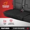 imageMotor Trend Rear Seat Cushion  Black Diamond Stitched Faux Leather Rear Seat Cover for Cars Trucks SUVs  Padded Waterproof NonSlip Back Seat Cover with Storage Pockets