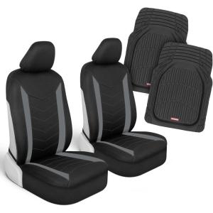 imageBDK AquaShield Rear Bench Car Seat Cover  Waterproof Neoprene Back Cover for Cars Trucks Van SUV  Ideal Protector Kids ampamp Dogs  Automotive Accessories BlackGray Front Seats  Mats