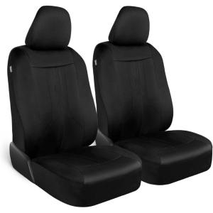 imageMotor Trend Black Cloth Car Seat Covers for Front Seats  Premium Automotive Bucket Seat Covers Made for Vehicles with Removable Headrests Interior Covers for Car Truck Van SUV Seat ProtectorClassic Black Front Seats