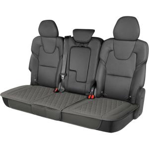 imageMotor Trend Car Seat Cushion 2 Pack  Diamond Stitched Faux Leather Seat Covers for Cars Trucks SUV Black Padded Car Seat Covers with Storage Pockets Premium Automotive Seat Covers for Front SeatsGray