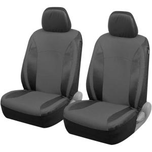 imageMotor Trend Gray Faux Leather Car Seat Covers for Front Seats  Automotive Bucket PU Leather Seat Covers for SUV Made for Vehicles with Removable Headrests Interior Covers for Car Truck Van SUVGray TwoTone