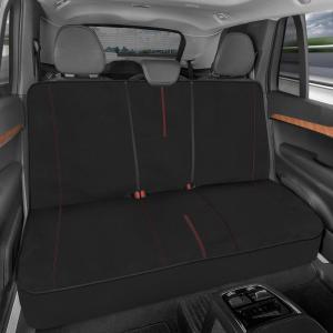 imageMotor Trend SpillGuard Neoprene Rear Seat Protector  Waterproof Bench Cover for Cars With Gray Stitching Padding for Kids ampamp DogsRed Stitching