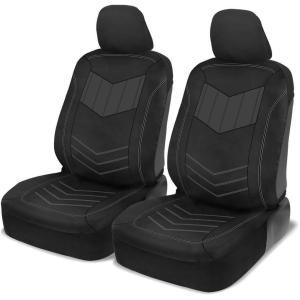 imageMotor Trend Super Sport Gray Faux Leather Seat Covers Front Seats  Modern TwoTone Design Easy to Install Seat Protectors Interior Covers for Car Truck Van and SUVGray