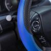 imageMotor Trend Blue Synthetic Leather Steering Wheel CoverCross Diamond StitchingTwo Tone Sport Grip Blue AccentBlack 15 inchBlue Accent  Black