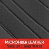 imageMotor Trend Faux Leather Padded Rear Bench Car Seat Cover With Storage PocketsBlack