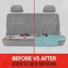 imageMotor Trend Faux Leather Padded Rear Bench Car Seat Cover With Storage PocketsMint