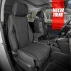 imageMotor Trend Faux Leather Seat Cover for Cars 1 Piece  Premium Car Seat Cushion for Front Seat Padded Car Seat Protector with Storage Pocket Seat Cover for Cars Trucks SUV Black