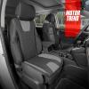 imageMotor Trend Faux Leather Seat Cover for Cars 1 Piece  Premium Car Seat Cushion for Front Seat Padded Car Seat Protector with Storage Pocket Seat Cover for Cars Trucks SUV Gray