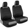 imageMotor Trend Two Tone Premium Front Seat Covers with Waterproof Rear Protector  with Extended Bench Side Coverage for Car Truck Van and SUVBlack  Gray