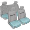 imageMotor Trend Seat Covers for Cars Trucks SUV Faux Leather Full Set Blue Padded Car Seat Covers with Storage Pockets Premium Interior Car Seat CoverMint