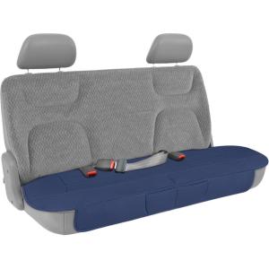 imageMotor Trend Faux Leather Padded Rear Bench Car Seat Cover With Storage PocketsBlue