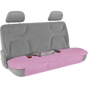 imageMotor Trend Faux Leather Padded Rear Bench Car Seat Cover With Storage PocketsPink