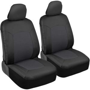 imageMotor Trend Mesh PU Leather Car Seat Covers  DesignBlack  Gray Mesh