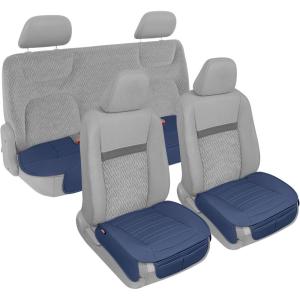 imageMotor Trend Seat Covers for Cars Trucks SUV Faux Leather Full Set Blue Padded Car Seat Covers with Storage Pockets Premium Interior Car Seat CoverBlue