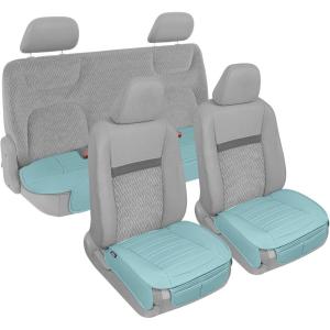 imageMotor Trend Seat Covers for Cars Trucks SUV Faux Leather Full Set Blue Padded Car Seat Covers with Storage Pockets Premium Interior Car Seat CoverMint