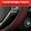 imageMotor Trend GripTech Sport Red Steering Wheel Cover  Enhanced Traction and Comfort for Car Truck Van SUV  15 inch TwoTone DesignBurgundy