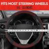 imageMotor Trend GripTech Sport Red Steering Wheel Cover  Enhanced Traction and Comfort for Car Truck Van SUV  15 inch TwoTone DesignBurgundy