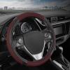 imageMotor Trend GripTech Sport Red Steering Wheel Cover  Enhanced Traction and Comfort for Car Truck Van SUV  15 inch TwoTone DesignBurgundy