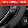 imageMotor Trend GripTech Sport Red Steering Wheel Cover  Enhanced Traction and Comfort for Car Truck Van SUV  15 inch TwoTone DesignGray