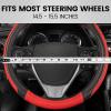 imageMotor Trend GripTech Sport Red Steering Wheel Cover  Enhanced Traction and Comfort for Car Truck Van SUV  15 inch TwoTone DesignRed