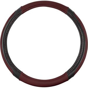 imageMotor Trend GripTech Sport Red Steering Wheel Cover  Enhanced Traction and Comfort for Car Truck Van SUV  15 inch TwoTone DesignBurgundy