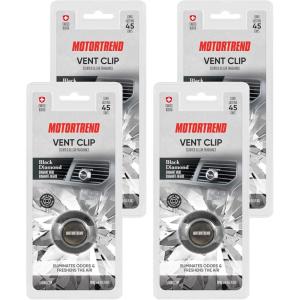 image:imageMotor Trend 4pc Vent Clip Car Air Freshener for Cars Trucks SUVs Vans  Interior Odor Eliminating Deodorizer Car Fresheners Long Lasting Car Scent Air Fresheners Diffuser  Black Diamond Fragrance