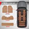 image:imageMotor Trend 3 Row Odorless Rubber Floor Mats amp Liners for Car SUV Van Durable Heavy Duty Polymerized Latex Full Interior Protection ExtraHigh Ridgeline Design Black Model Number MT773801BKBeige