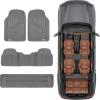 image:imageMotor Trend 3 Row Odorless Rubber Floor Mats amp Liners for Car SUV Van Durable Heavy Duty Polymerized Latex Full Interior Protection ExtraHigh Ridgeline Design Black Model Number MT773801BKGray