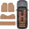 image:imageMotor Trend 3 Row Odorless Rubber Floor Mats amp Liners for Car SUV Van Durable Heavy Duty Polymerized Latex Full Interior Protection ExtraHigh Ridgeline Design Black Model Number MT773801BKBeige