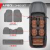 image:imageMotor Trend 3 Row Odorless Rubber Floor Mats amp Liners for Car SUV Van Durable Heavy Duty Polymerized Latex Full Interior Protection ExtraHigh Ridgeline Design Black Model Number MT773801BKGray