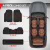 image:imageMotor Trend 3 Row Odorless Rubber Floor Mats amp Liners for Car SUV Van Durable Heavy Duty Polymerized Latex Full Interior Protection ExtraHigh Ridgeline Design Black Model Number MT773801BKBlack