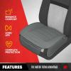 image:imageMotor Trend Faux Leather Car Seat Cover Front Bottom Seat Cushion Cover  Classic Luxury Wrap Protector  Universal Fit for Cars Trucks SUVs Vans 1pc BlackGray
