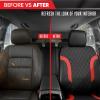 image:imageMotor Trend Hex Leatherette Seat Covers  Universal Fit Front Seat Protector for Cars Trucks SUVs  Premium Interior Protection Easy to Install Automotive Upgrade Black amp Red Car Seat CoverBlack  Red