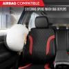 image:imageMotor Trend Hex Leatherette Seat Covers  Universal Fit Front Seat Protector for Cars Trucks SUVs  Premium Interior Protection Easy to Install Automotive Upgrade Black amp Red Car Seat CoverBlack  Red