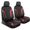 image:imageMotor Trend Hex Leatherette Seat Covers  Universal Fit Front Seat Protector for Cars Trucks SUVs  Premium Interior Protection Easy to Install Automotive Upgrade Black amp Red Car Seat CoverBlack  Red