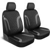 image:imageMotor Trend Hex Leatherette Seat Covers  Universal Fit Front Seat Protector for Cars Trucks SUVs  Premium Interior Protection Easy to Install Automotive Upgrade Black amp Red Car Seat CoverBlack  Gray
