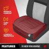 image:imageMotor Trend Seat Covers for Cars Trucks SUV Faux Leather 2Pack Burgundy Padded Car Seat Covers with Storage Pockets Premium Interior Car Seat Cover