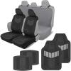 image:imageMotor Trend Supersport 2Pack Front Car Seat Covers 4Piece Heavy Duty Floor Mats Set and Waterproof Rear Bench Seat Cover  Universal Fit for Cars Trucks Vans SUVs  Easy to Install  GrayGray