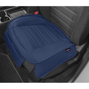 image:imageMotor Trend Faux Leather Car Seat Cover Front Bottom Seat Cushion Cover  Classic Luxury Wrap Protector  Universal Fit for Cars Trucks SUVs Vans 1pc BlackNavy