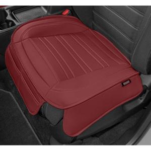 image:imageMotor Trend Faux Leather Car Seat Cover Front Bottom Seat Cushion Cover  Classic Luxury Wrap Protector  Universal Fit for Cars Trucks SUVs Vans 1pc BlackBurgundy