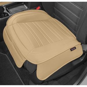 image:imageMotor Trend Faux Leather Car Seat Cover Front Bottom Seat Cushion Cover  Classic Luxury Wrap Protector  Universal Fit for Cars Trucks SUVs Vans 1pc BlackBeige