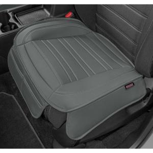 image:imageMotor Trend Faux Leather Car Seat Cover Front Bottom Seat Cushion Cover  Classic Luxury Wrap Protector  Universal Fit for Cars Trucks SUVs Vans 1pc BlackGray